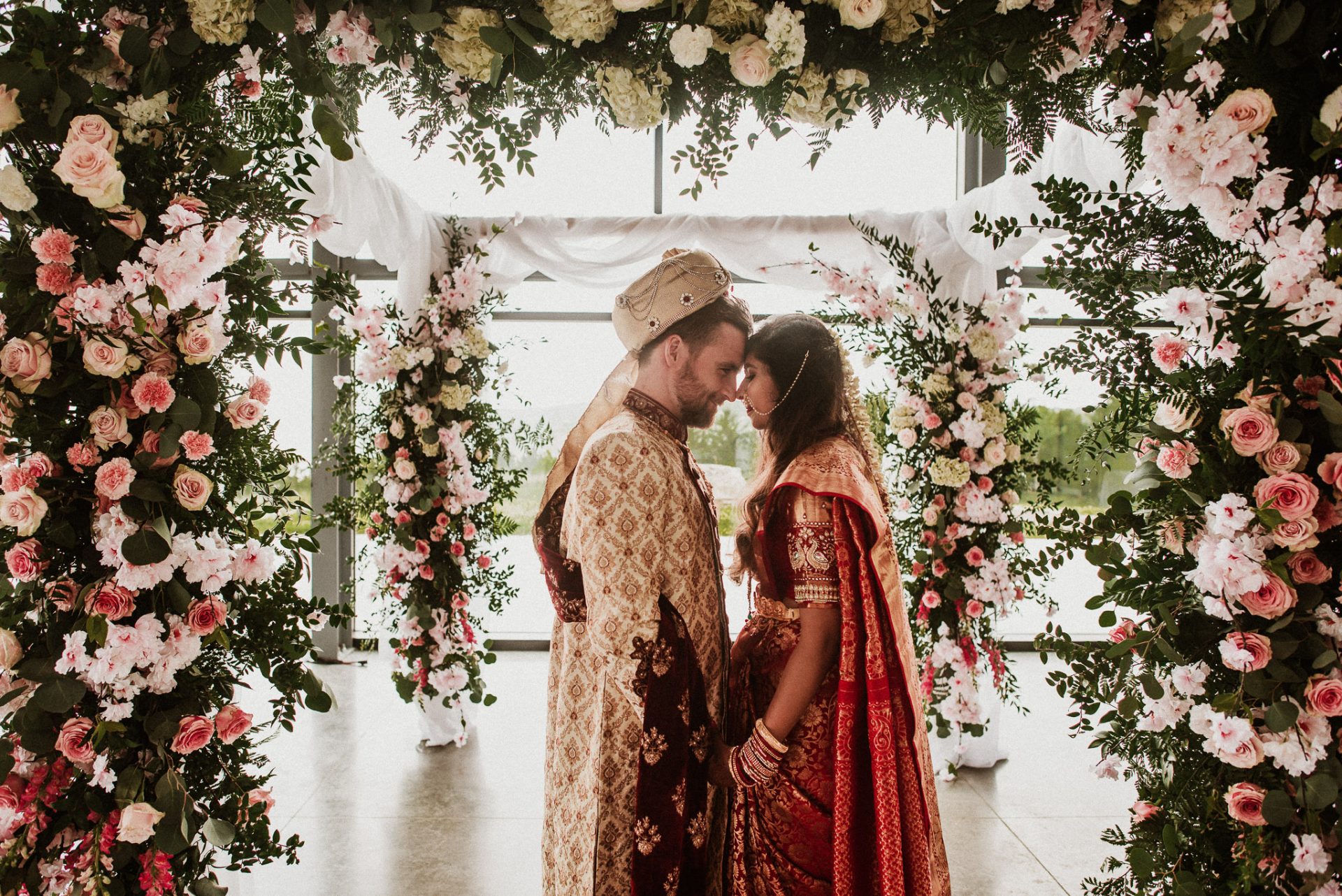 indian wedding flower arbor